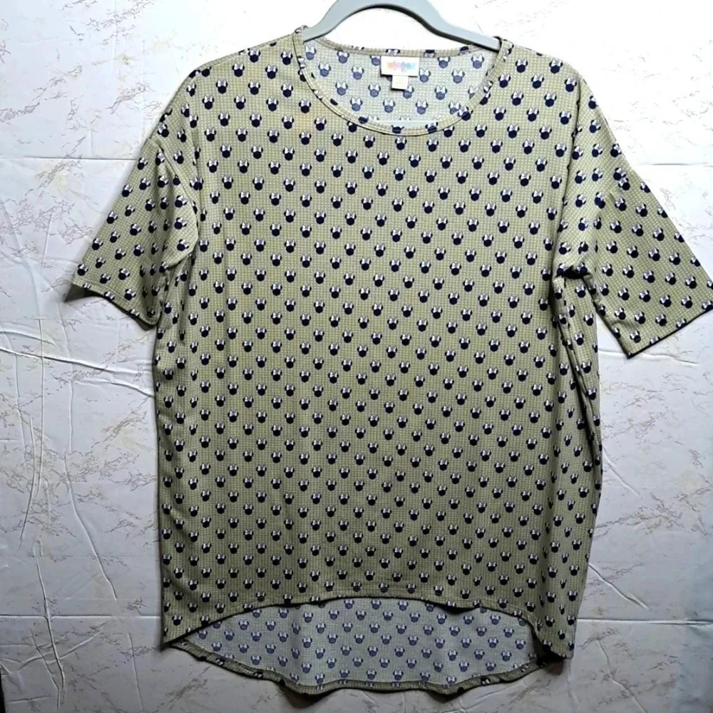 LulaRoe | Top | Minnie Mouse Print | Taupe | Size XXS | Disney Theme